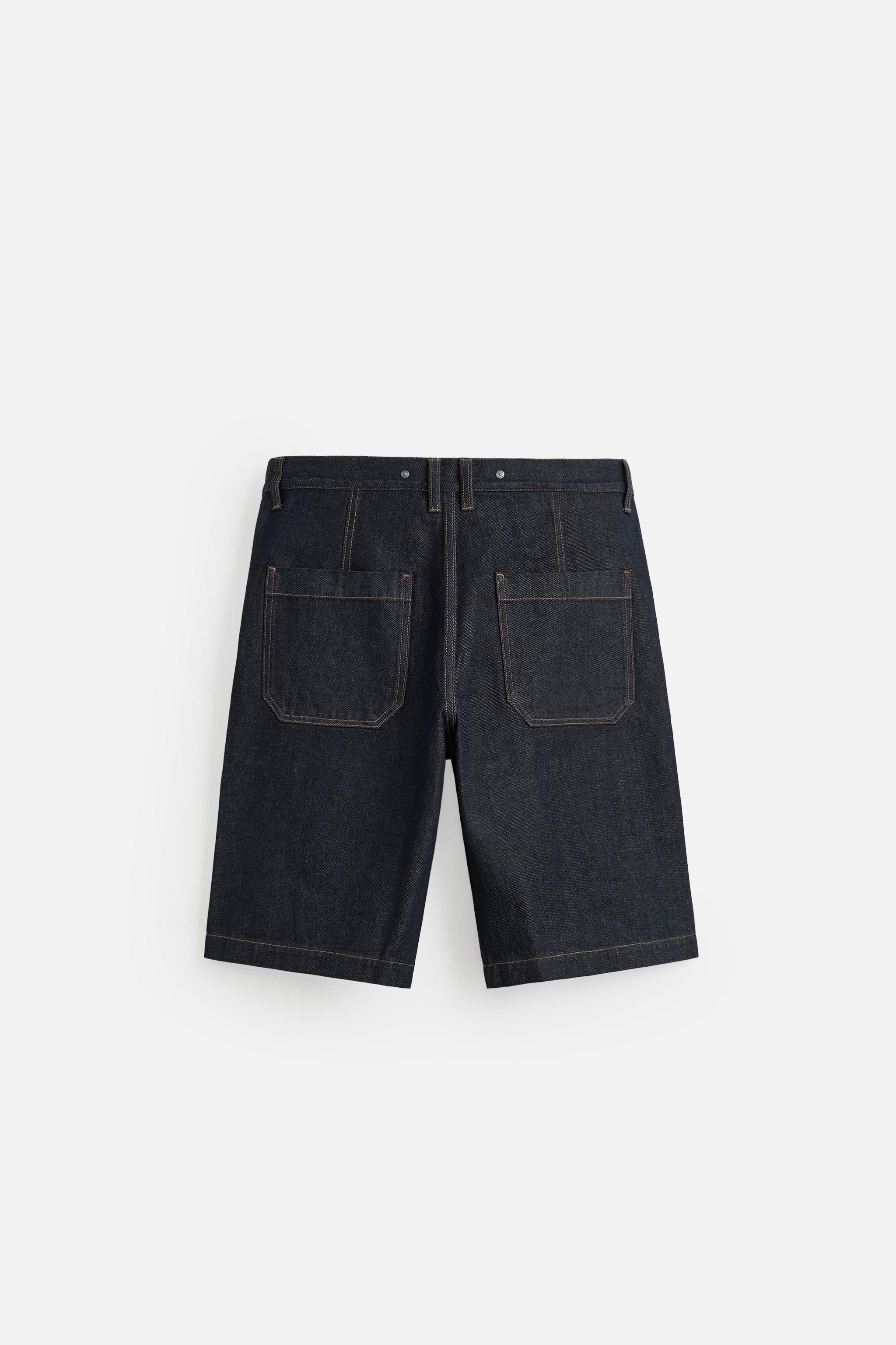 デニムバギーフィットバミューダパンツ - ブルー | ZARA Japan