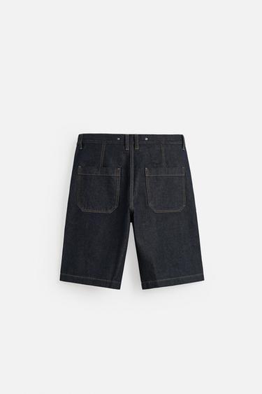 BERMUDA EN DENIM COUPE BAGGY - Bleu de Zara - Image 7