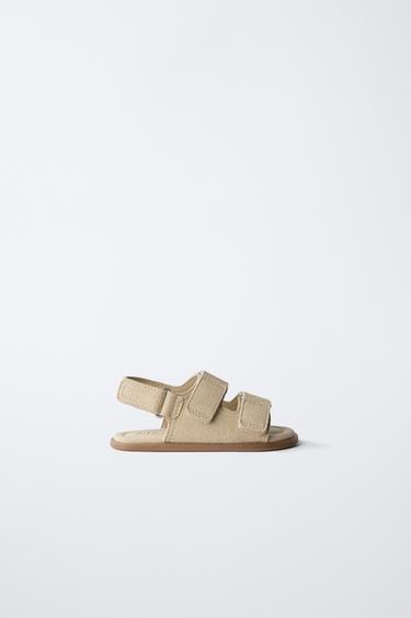 Zara BAREFOOT LEATHER SANDALS - Sandy Brown