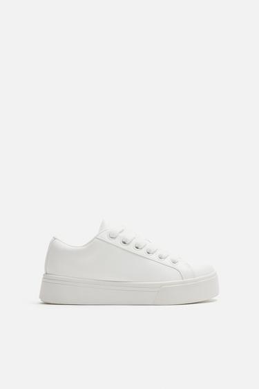 BASKETS À SEMELLES ÉPAISSES - Blanc de Zara
