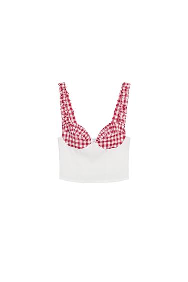 GINGHAM CORSET TOP