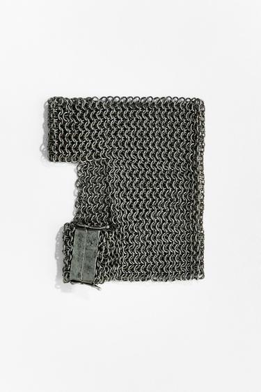 METAL MESH GLOVE - Silver by Zara