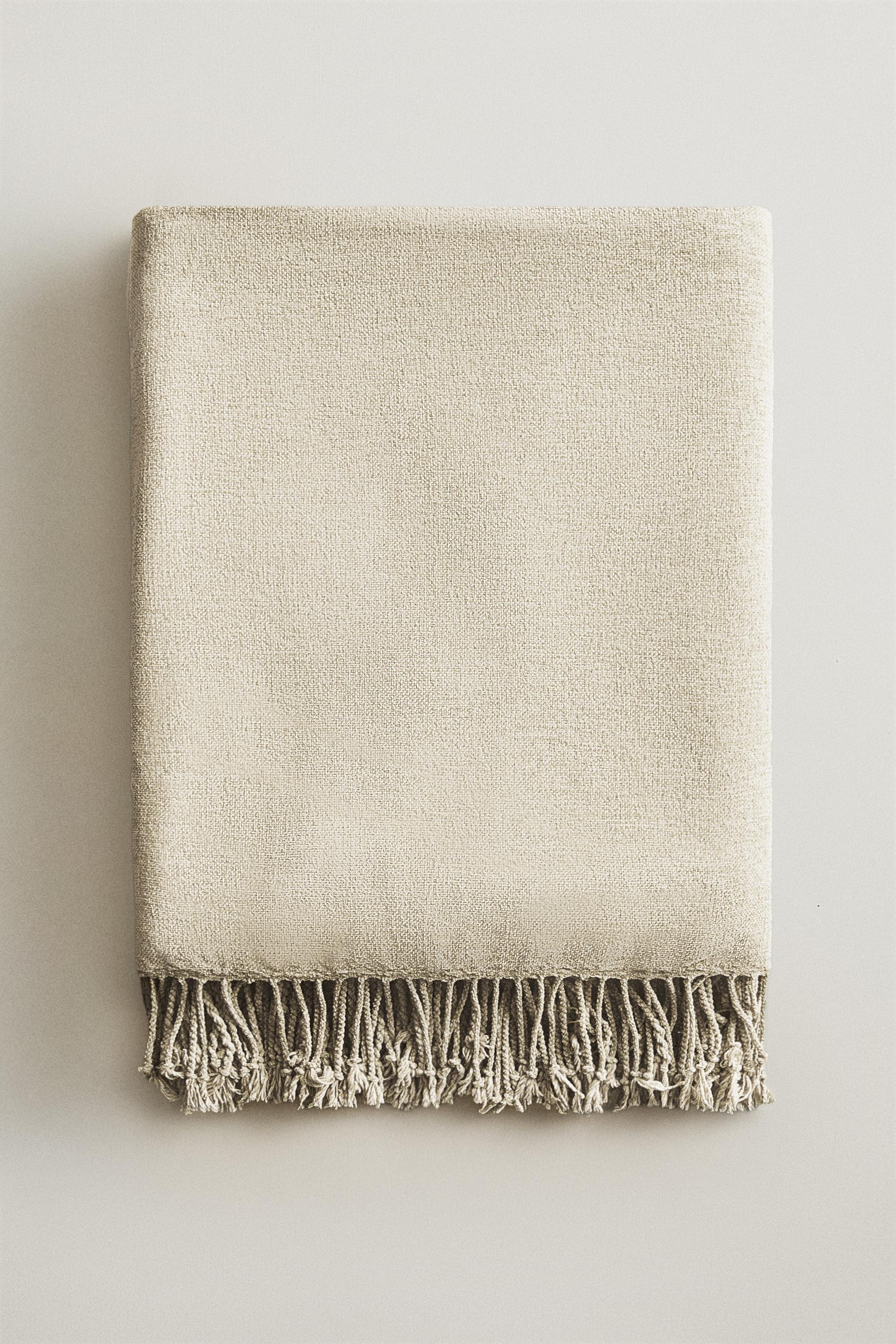 CHENILLE BLANKET — Mid-ecru