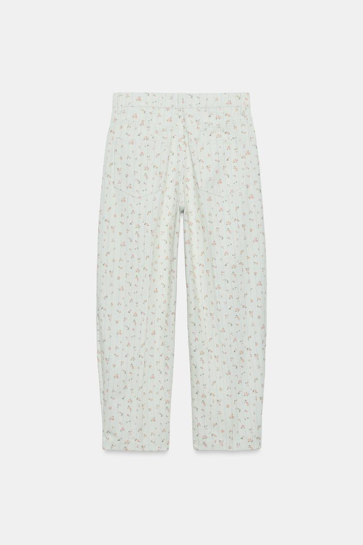 Jeans ZW Collection de tiro alto y corte entallado con estampado floral 7