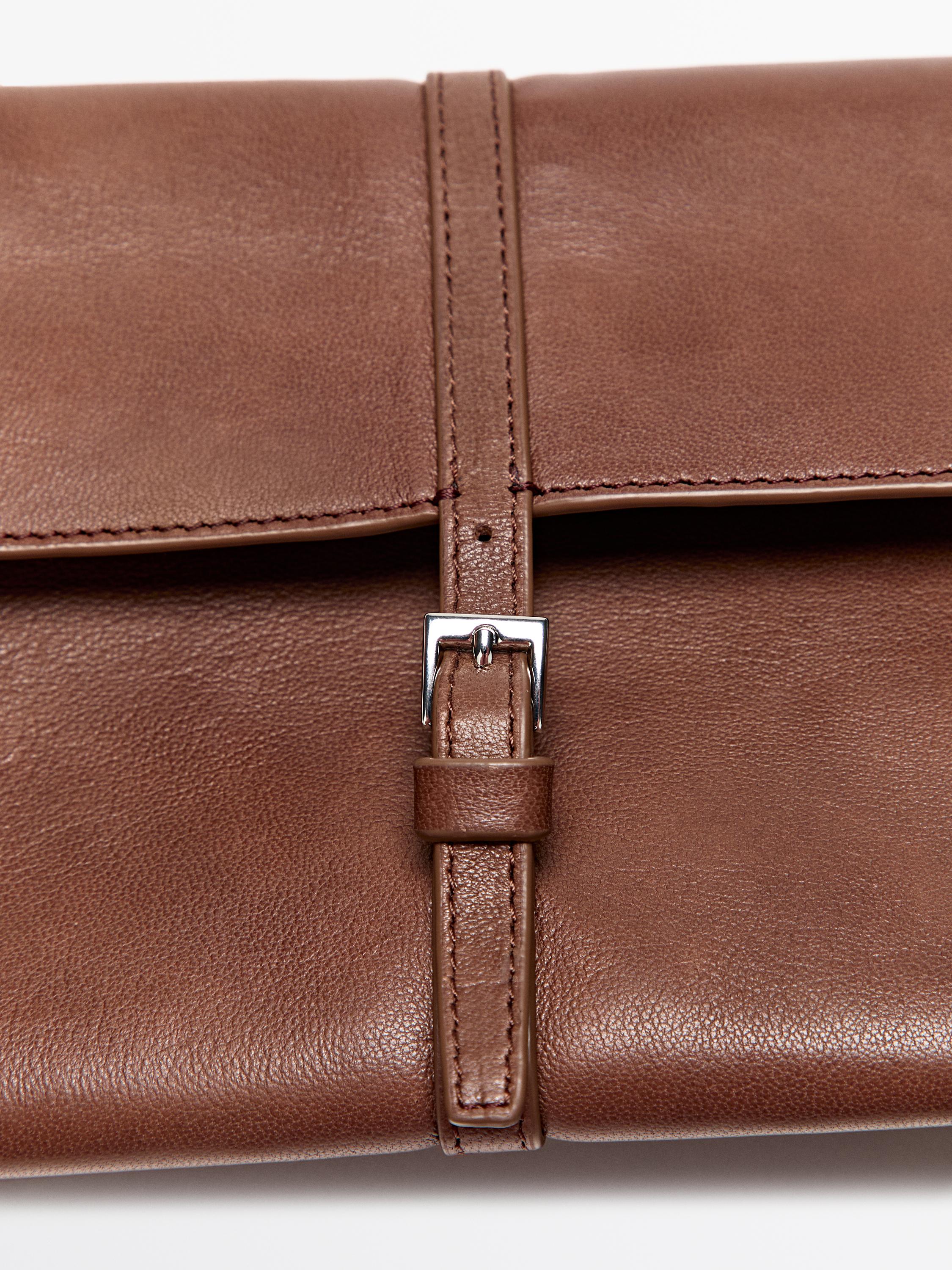Nappa leather tech accessory case — Mink marl