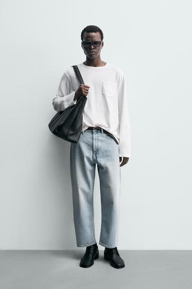 JEANS TAPERED WIDE FIT - Azul claro de Zara