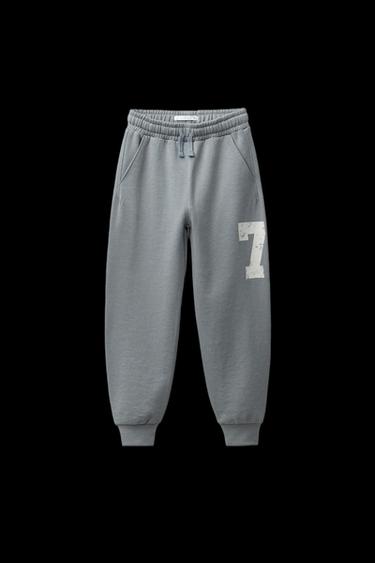 PANTALÓN JOGGER NÚMERO - Gris / Tostado de Zara - Imagen 0
