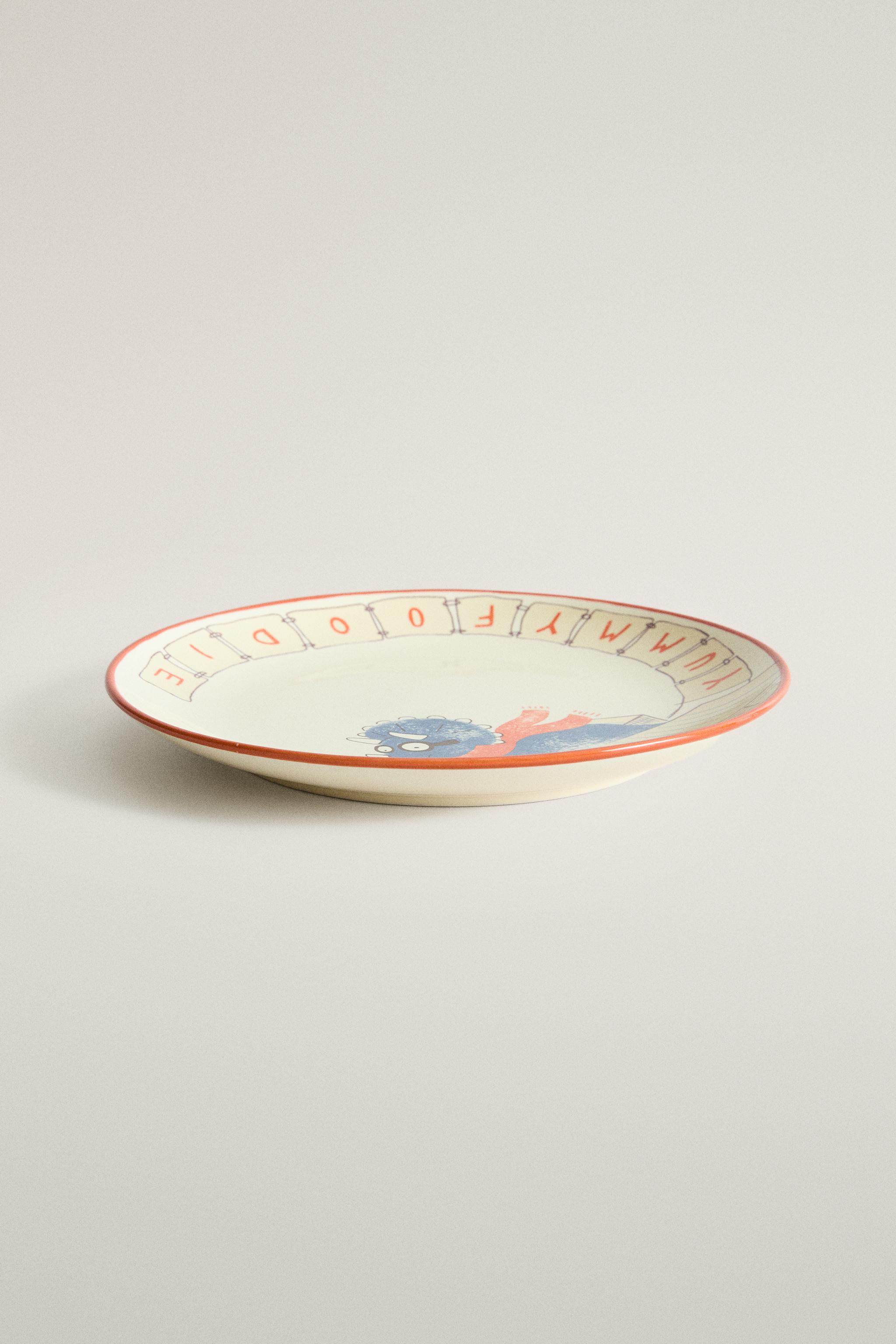 ASSIETTE ENFANT CÉRAMIQUE DINOSAURE
