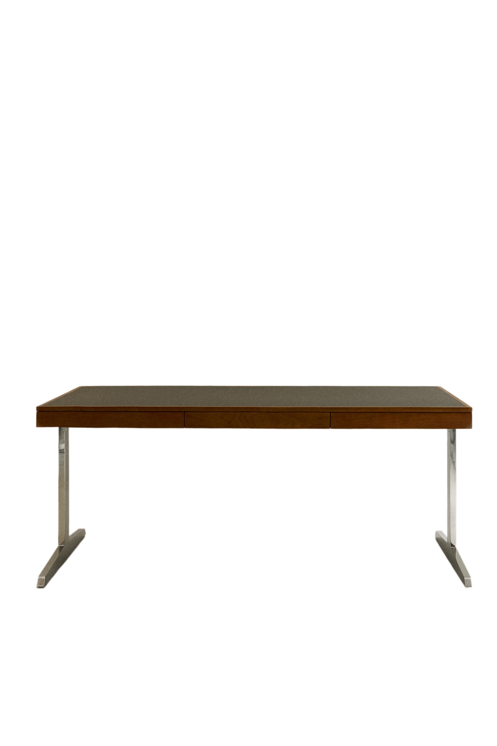 WOODEN DESK WITH METAL LEGS - Brown | ZARA Turkey
