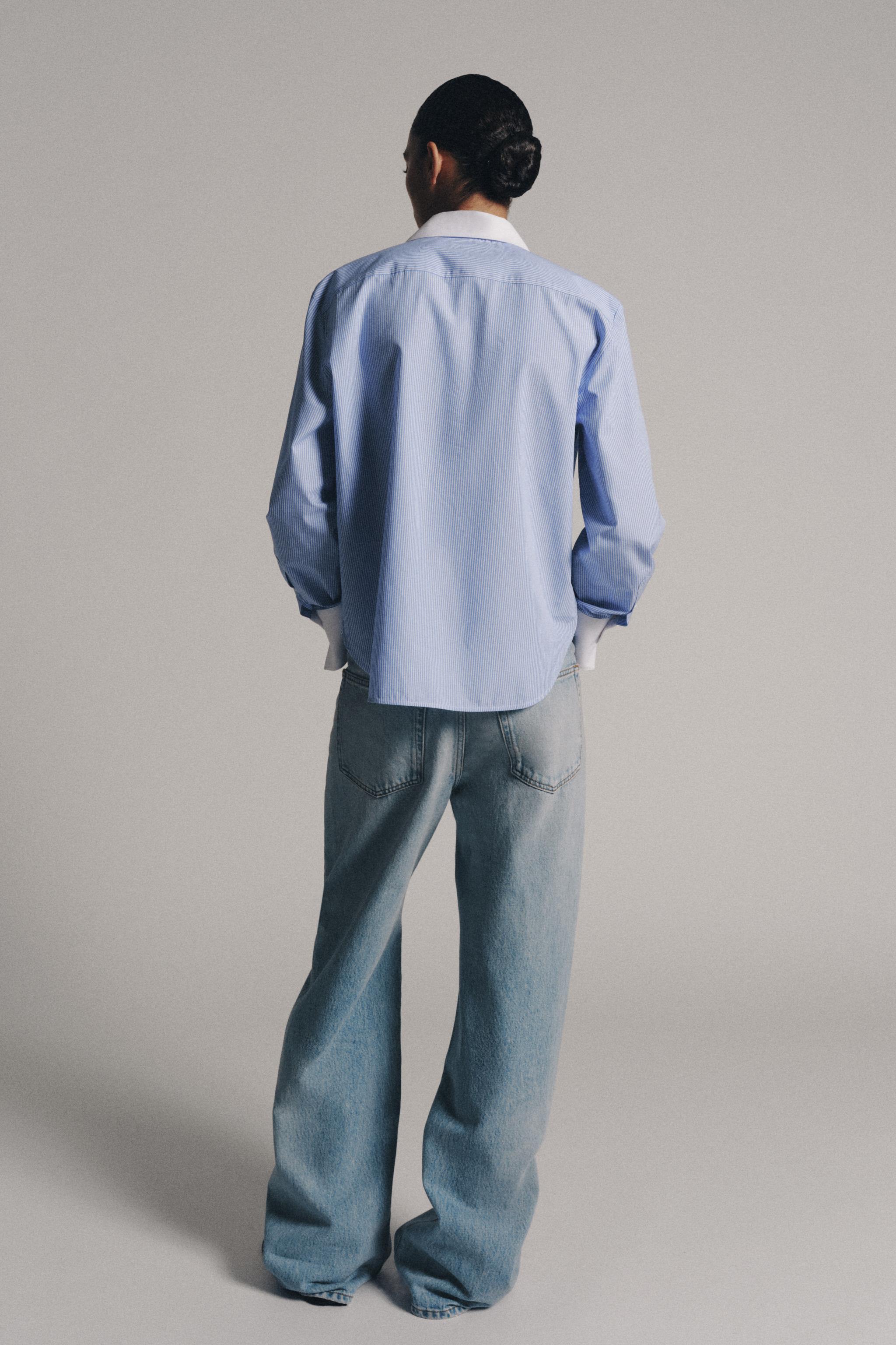ZW COLLECTION STRIPED FROG FASTENING SHIRT