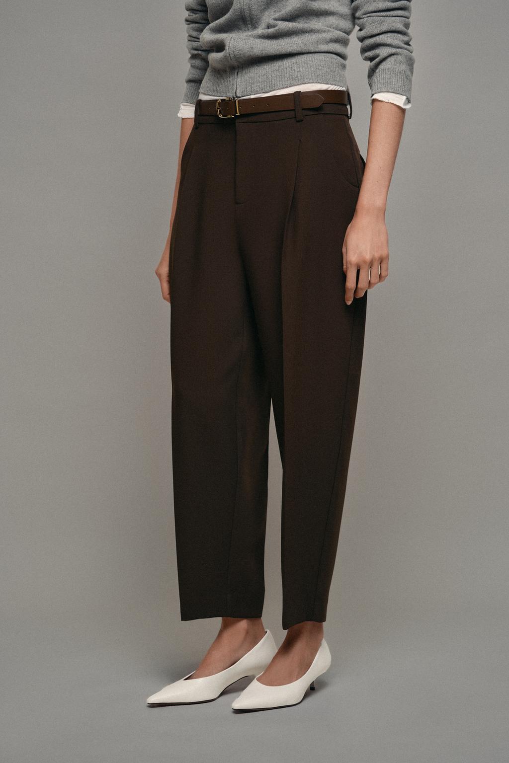 CROPPED TROUSERS WITH BELT