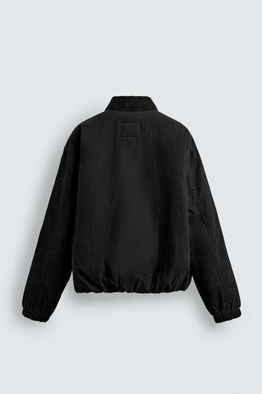 Zara RELAXED FIT ZIP-UP JACKET - Black