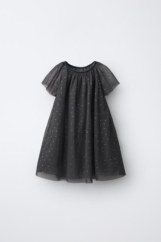 GLITTER TULLE DRESS - Anthracite grey by Zara - Image 0