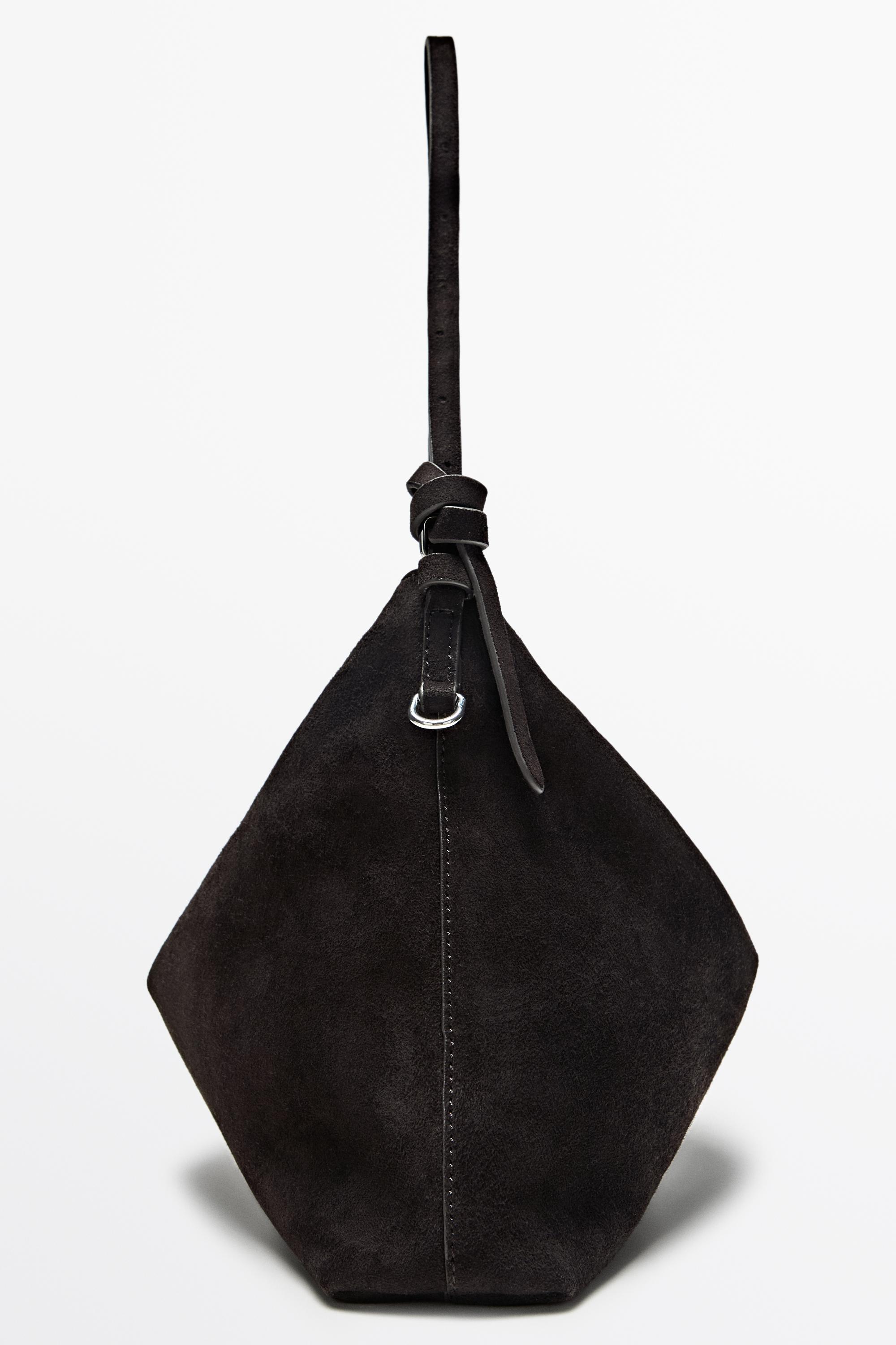 Medium split suede shoulder bag