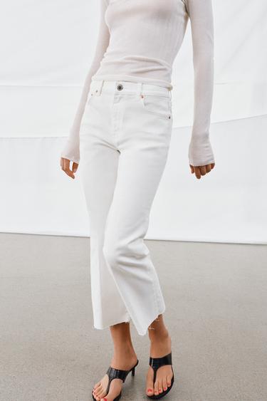 JEAN ZW COLLECTION CROPPED FLARE TAILLE MOYENNE - Blanc de Zara - Image 3