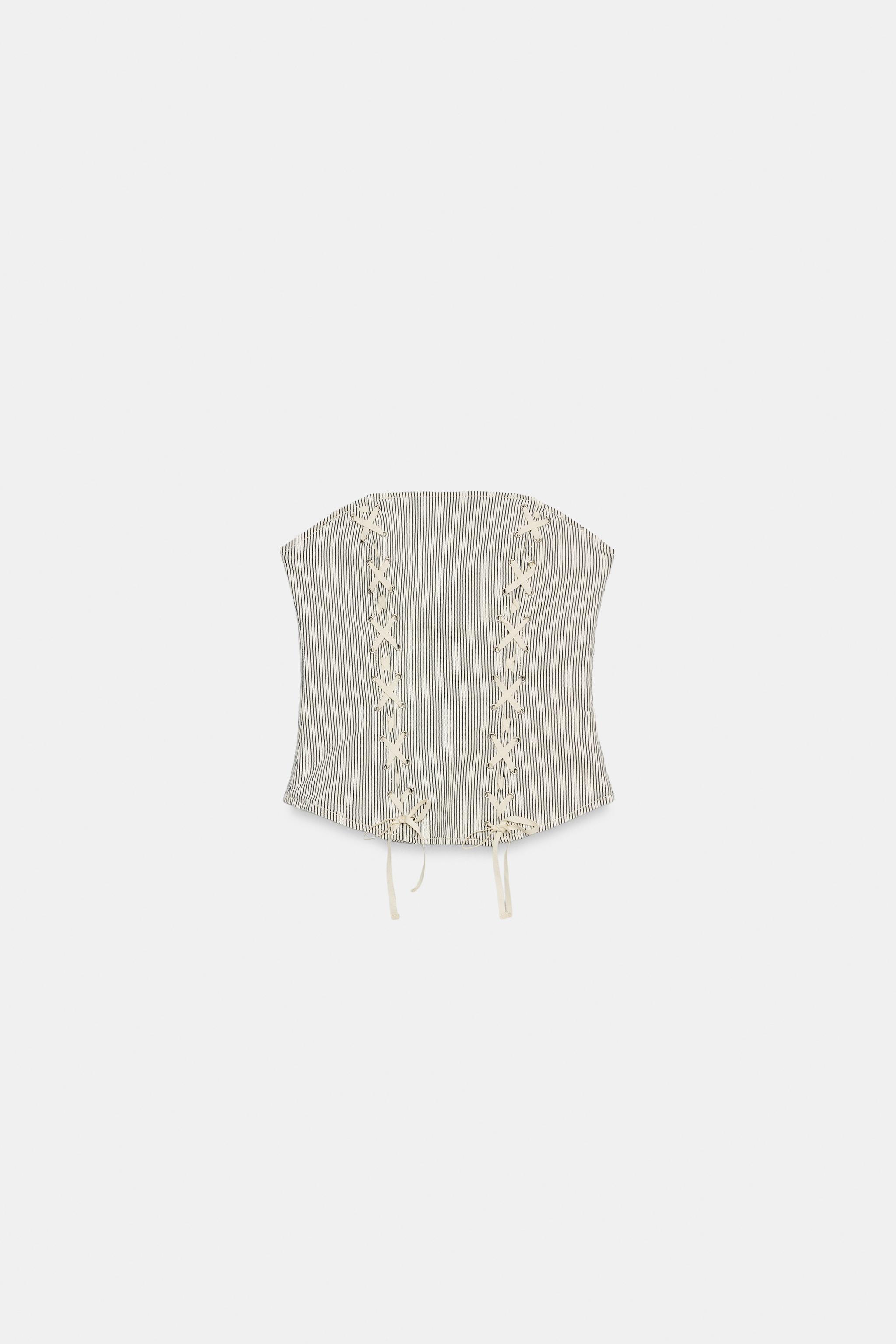 Zara ÇİZGİLİ BAĞCIKLI KORSE görsel 7