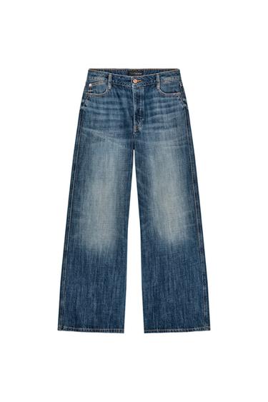 JEANS Z1975 STRAIGHT CINTURA BAIXA FULL LENGTH - Azul da Zara