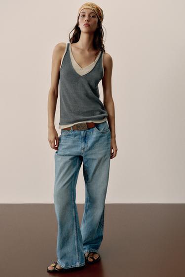 TOP PUNTO COMBINADO - Azul de Zara
