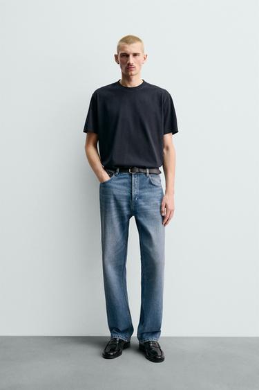 تيشرت MEDIUM WEIGHT REGULAR FIT - بحري داكن الخاص بـ Zara