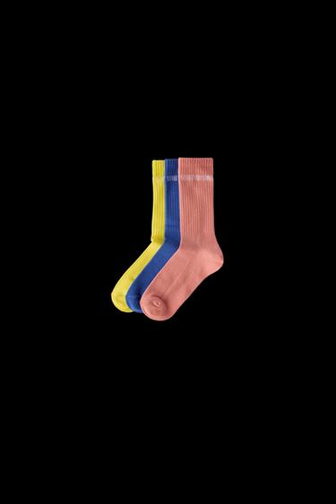 3-PACK OF TEXT SOCKS - Multicoloured by Zara - Image 0