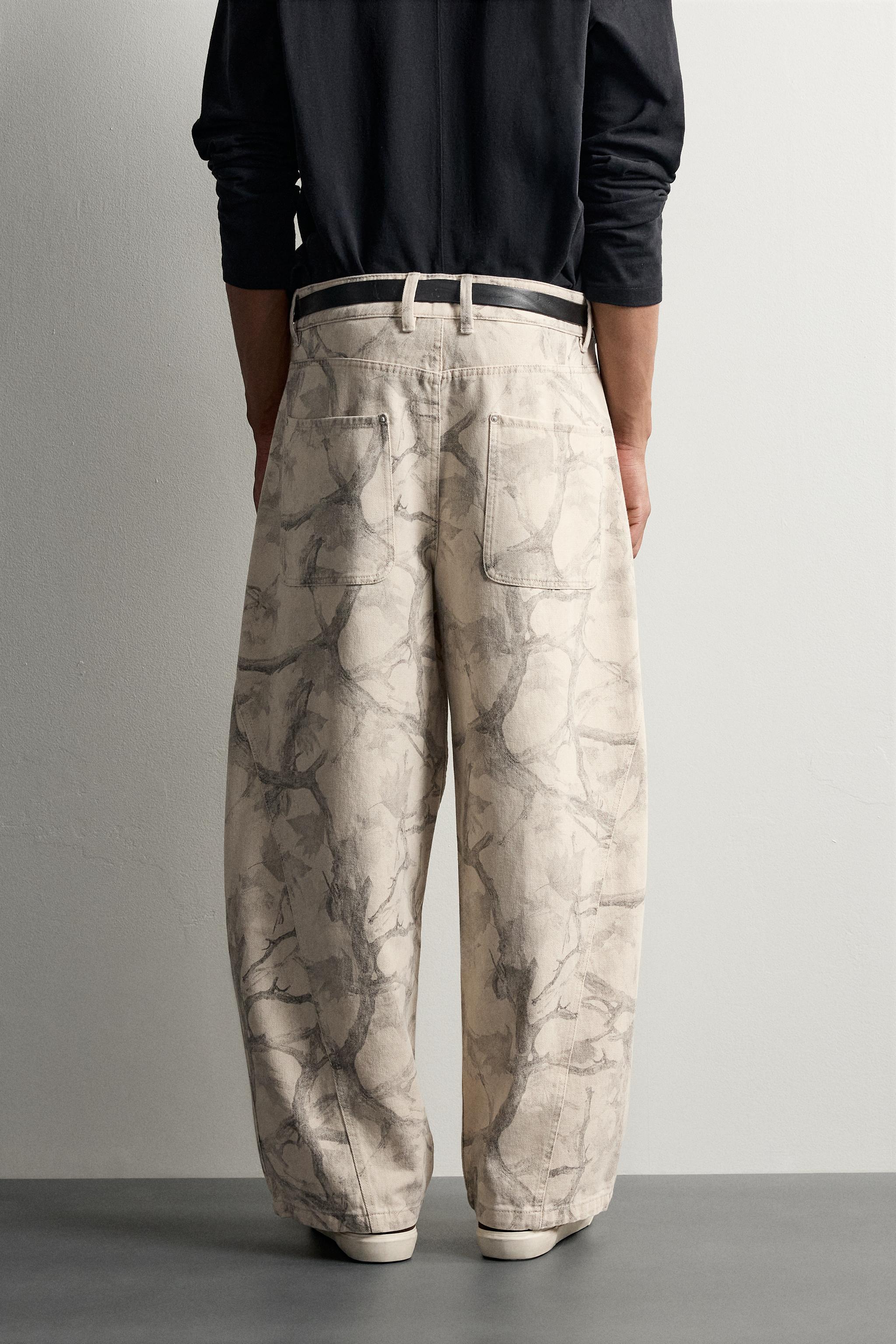 Zara SOYUT DESENLİ BALON FIT PANTOLON görsel 3