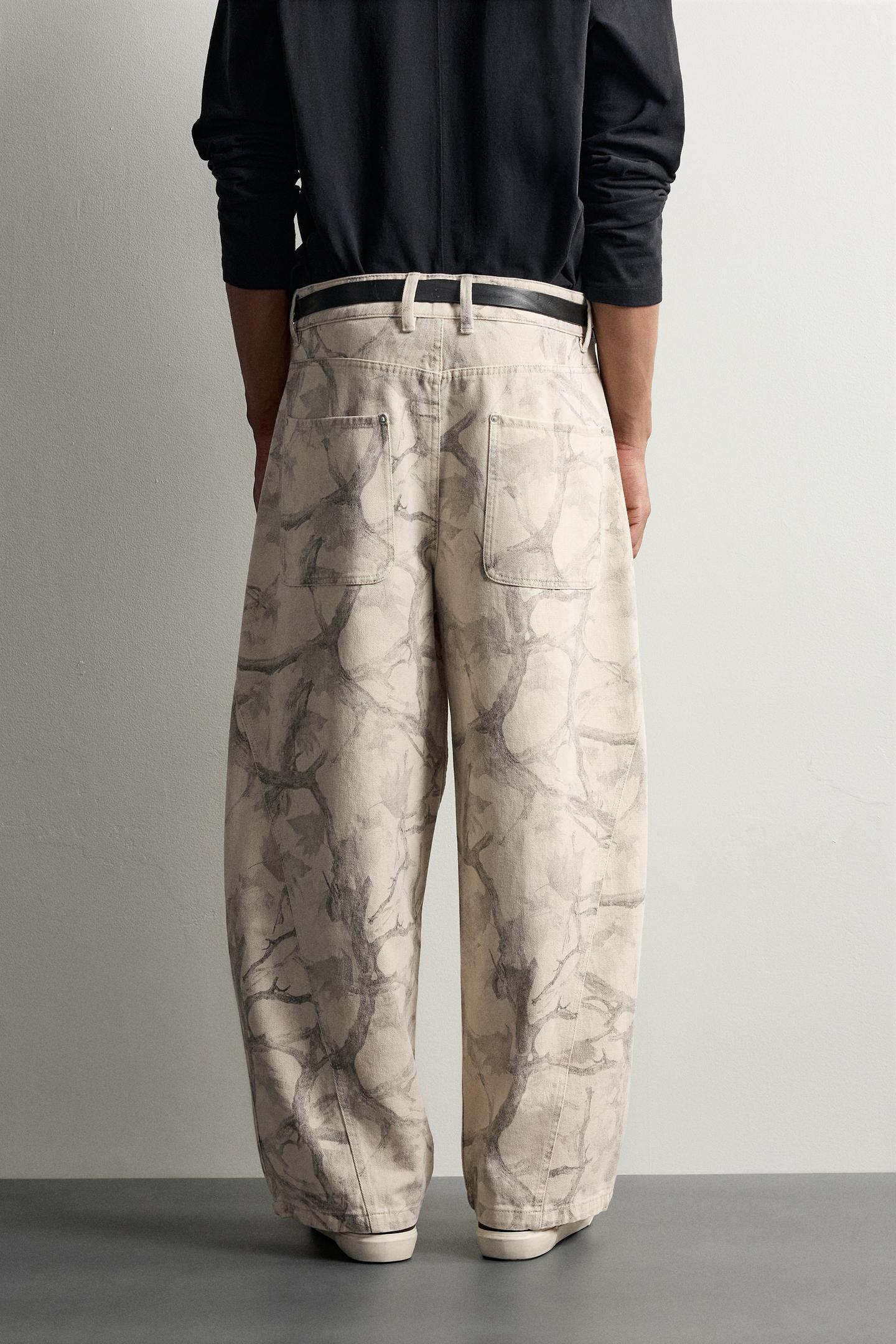 Мужские брюки Zara Abstract Print Balloon Fit, цвет: С принтом — фото 3
