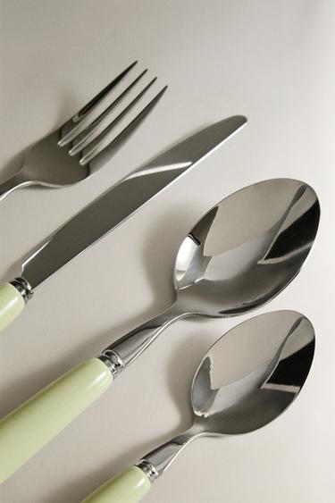 4-PIECE CUTLERY SET WITH CERAMIC HANDLE - GREEN by Zara - Image 1
