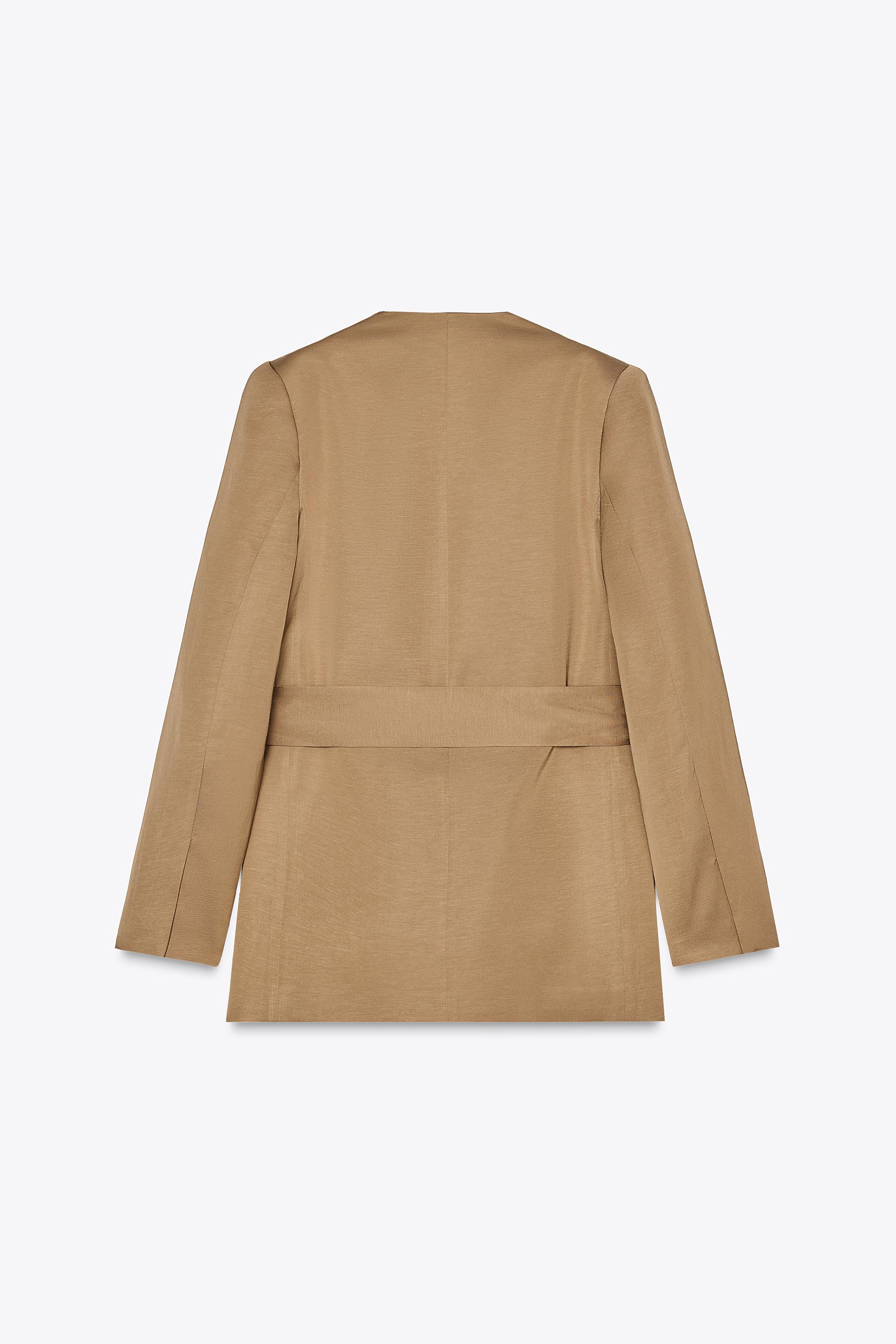 ZARA 肩パッド入りベルトブレザー 3146/800 肩パッド入りベルトブレザー - キャラメル | ZARA Japan / 日本