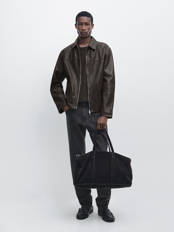 Nappa leather effect jacket