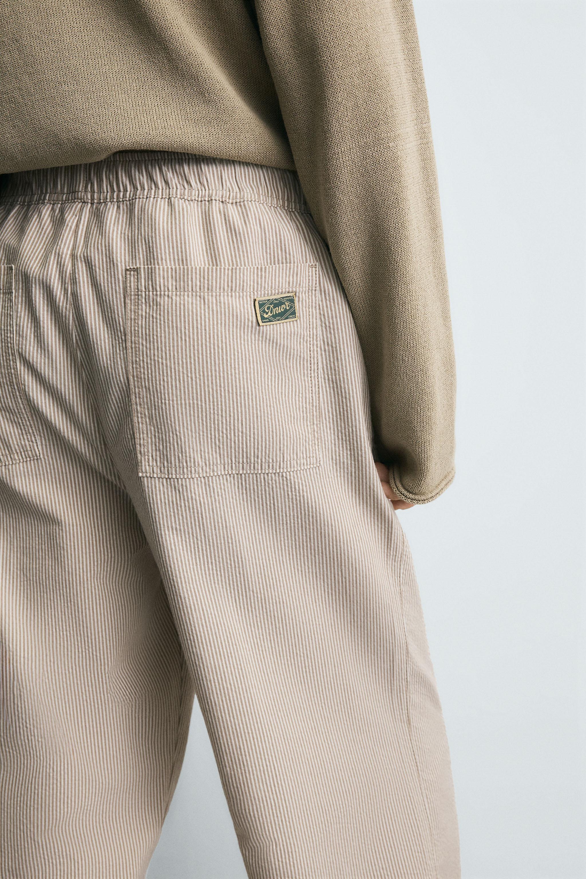【新品未使用】ZARA　ストライプ柄リラックスフィットパンツ 40 ZARA - 【新品未使用】ZARA ストライプ柄リラックスフィット