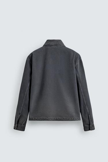 REGULAR FIT DENIM JACKET WITH ZIP - Dark indigo by Zara - Image 7