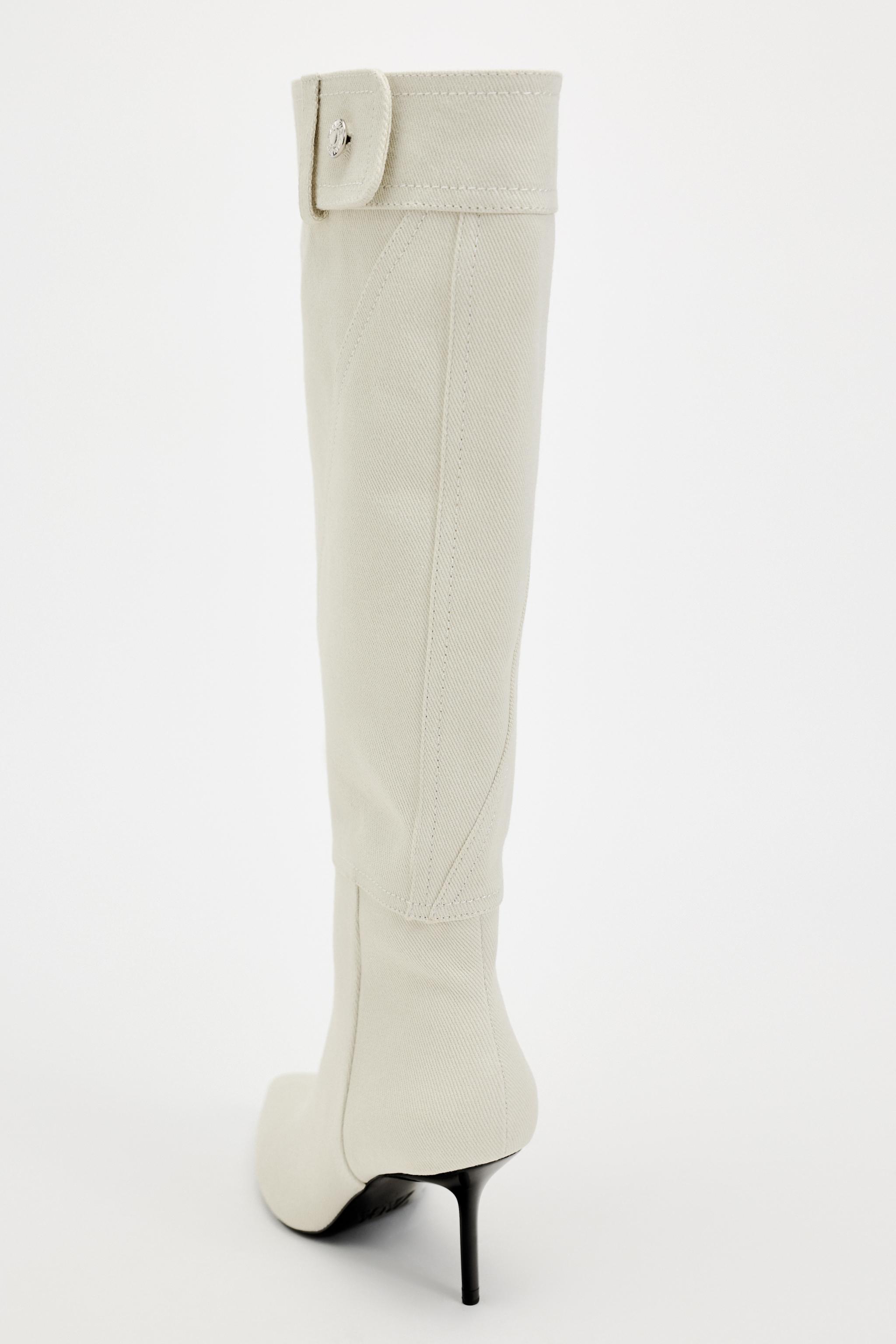 White knee sales high boots zara