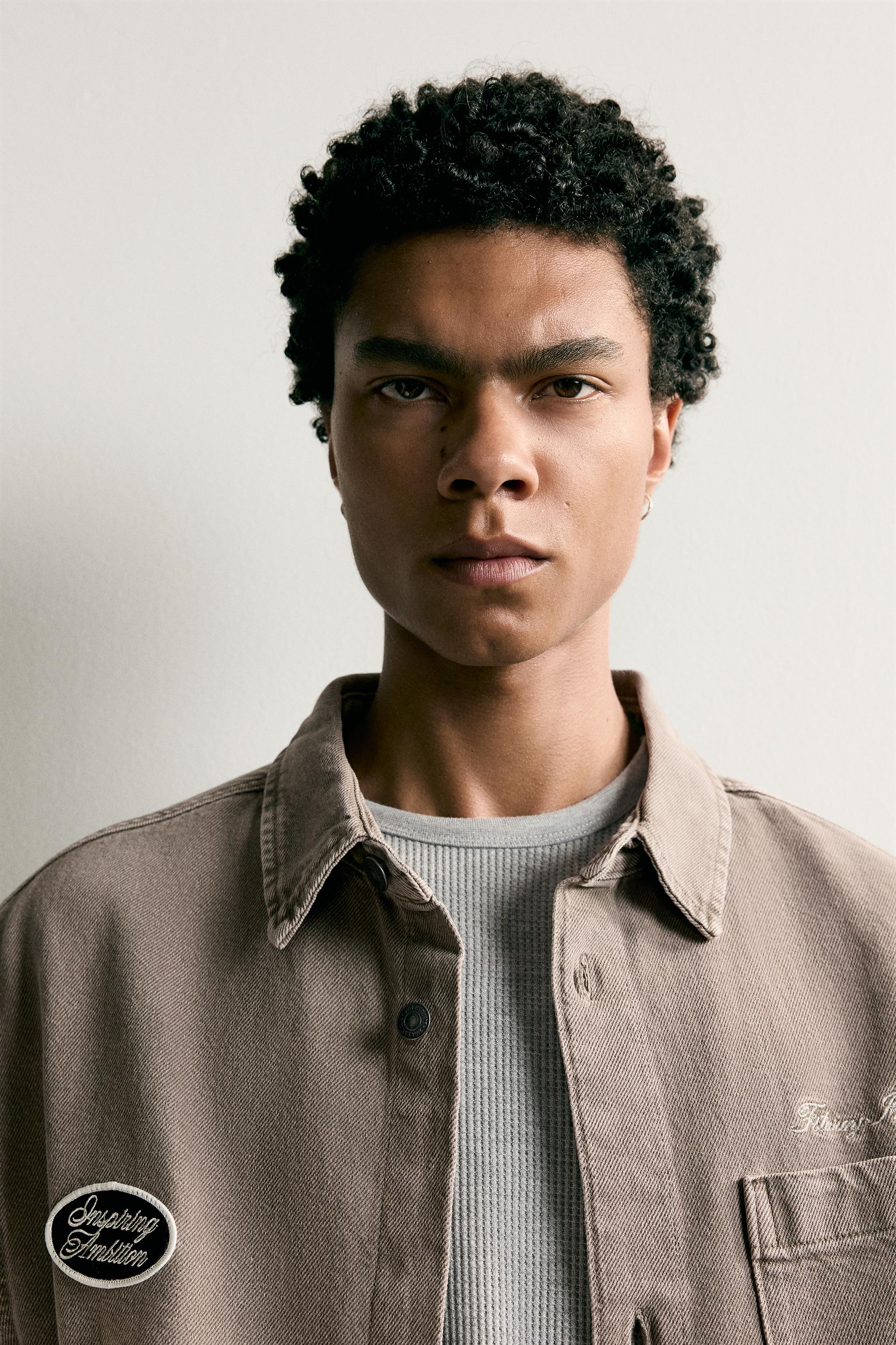 EMBROIDERED PATCH BOXY FIT OVERSHIRT