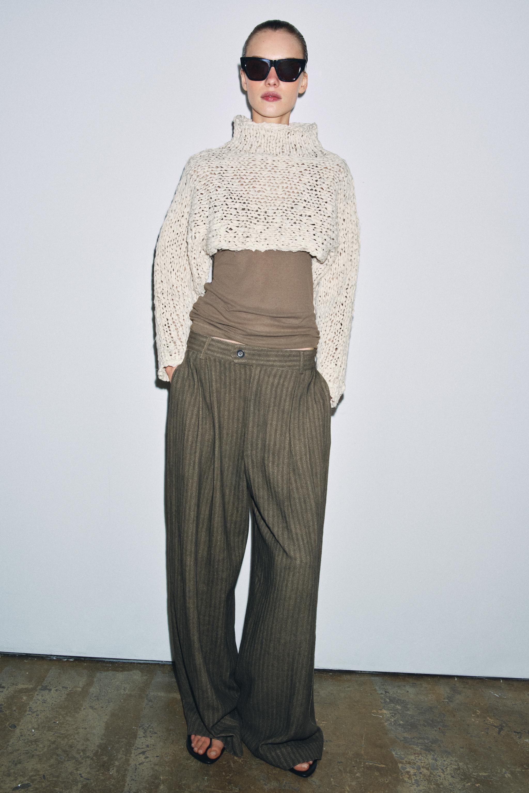 ZARA パンツ Aaron Levine x ZARA リラックスフィットコットンパンツ - ライト
