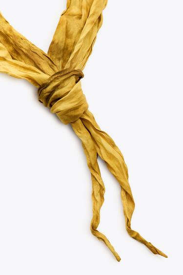 TIE-DYE CREASED SILK BANDANA X FANGLU LIN - Dark yellow by Zara - Image 3
