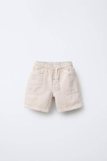 BERMUDA SARGA COMFY ALGODÓN LINO - Crudo de Zara