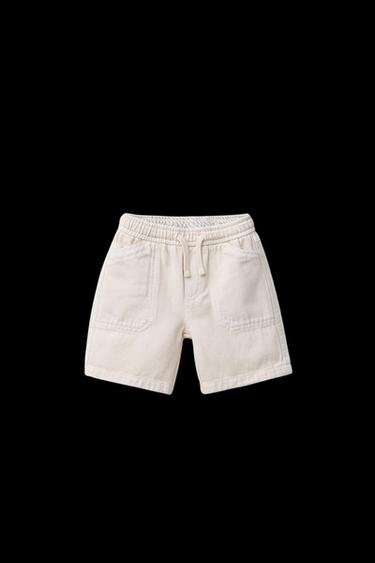 BERMUDA SARGA COMFY ALGODÓN LINO - Crudo de Zara - Imagen 0