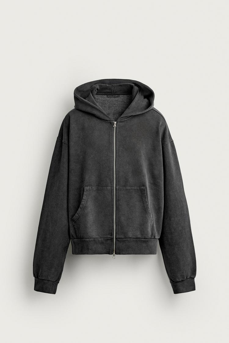 BASIC BOXY FIT HOODIE WITH ZIP