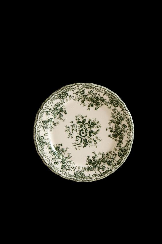 FLORAL EARTHENWARE DESSERT PLATE