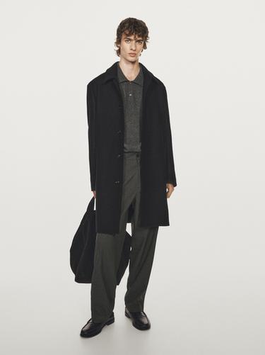 Zara Medium wool blend coat - Black
