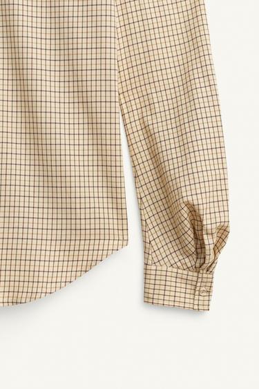 CHEMISE À CARREAUX AVEC NŒUD ÉDITION LIMITÉE - Beige clair de Zara - Image 9