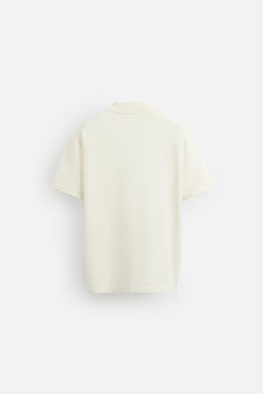 CHEMISE EN MAILLE REGULAR FIT - Écru de Zara - Image 7