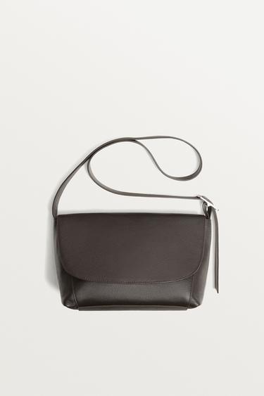 Zara KOŽNA TORBA ZA NOŠENJE PREKO TIJELA – Smeđa