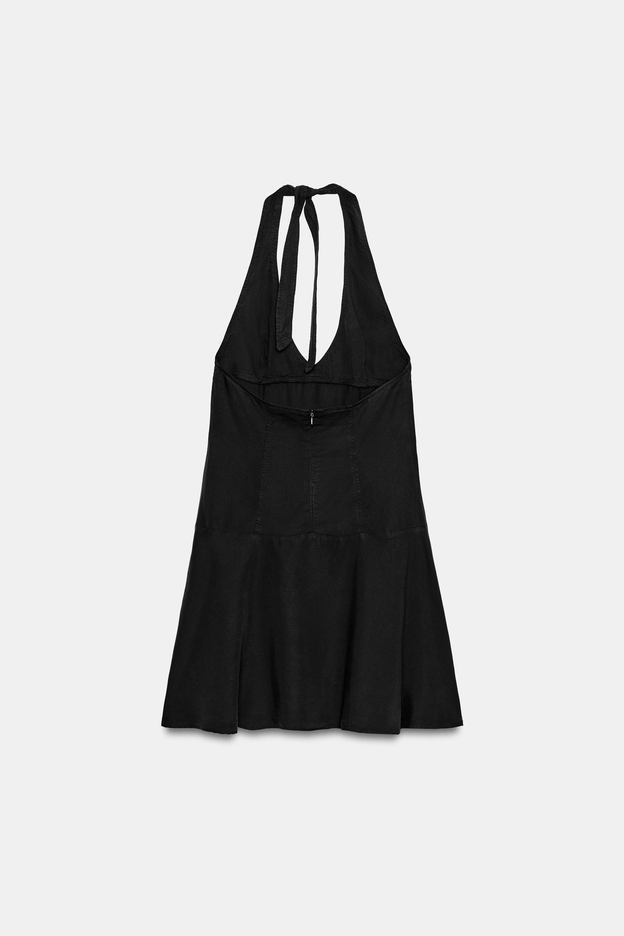 FLUID HALTER MINI DRESS