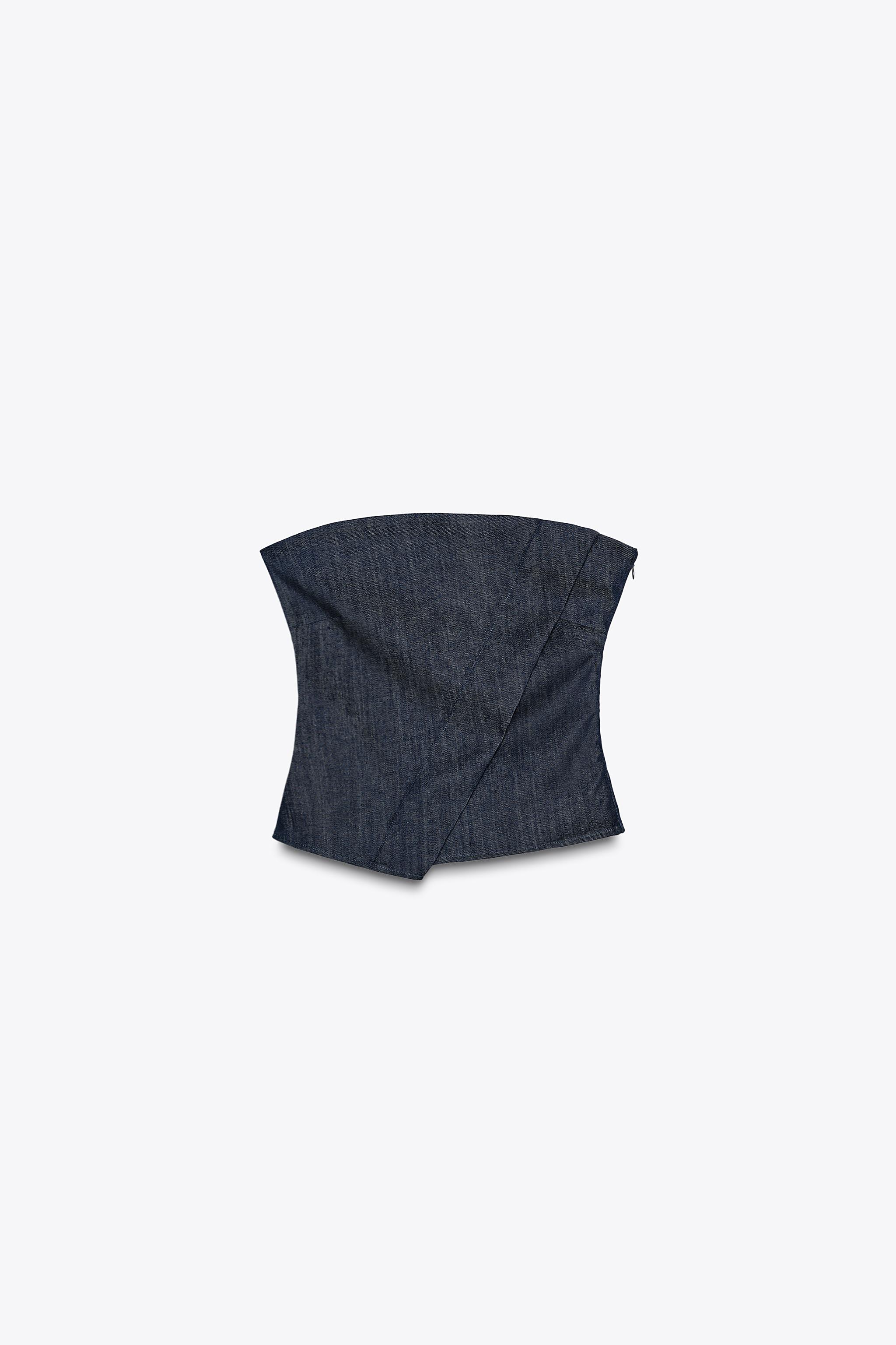 ZW COLLECTION DENIM TOP - Blue | ZARA United States