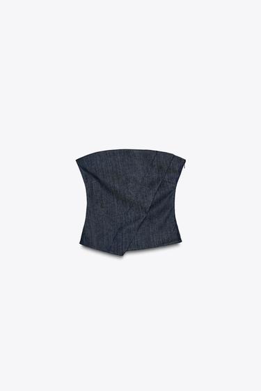TOP EN DENIM ZW COLLECTION - Bleu de Zara - Image 4