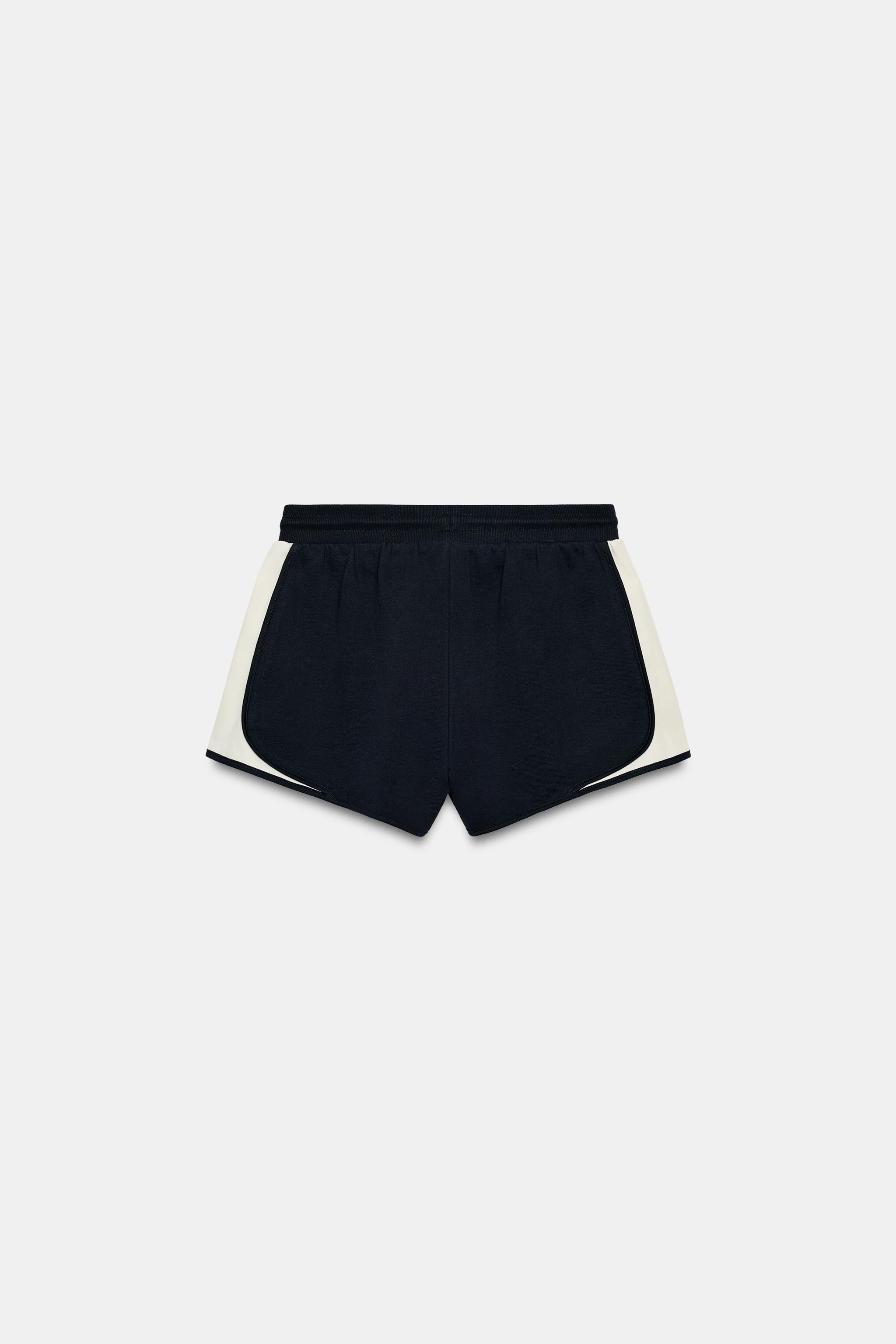 MIXED FABRIC SHORTS