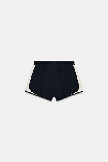 CONTRAST FABRIC SHORTS - Blue/White by Zara - Image 6