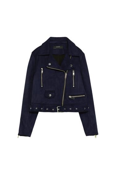 FAUX SUEDE BIKER JACKET