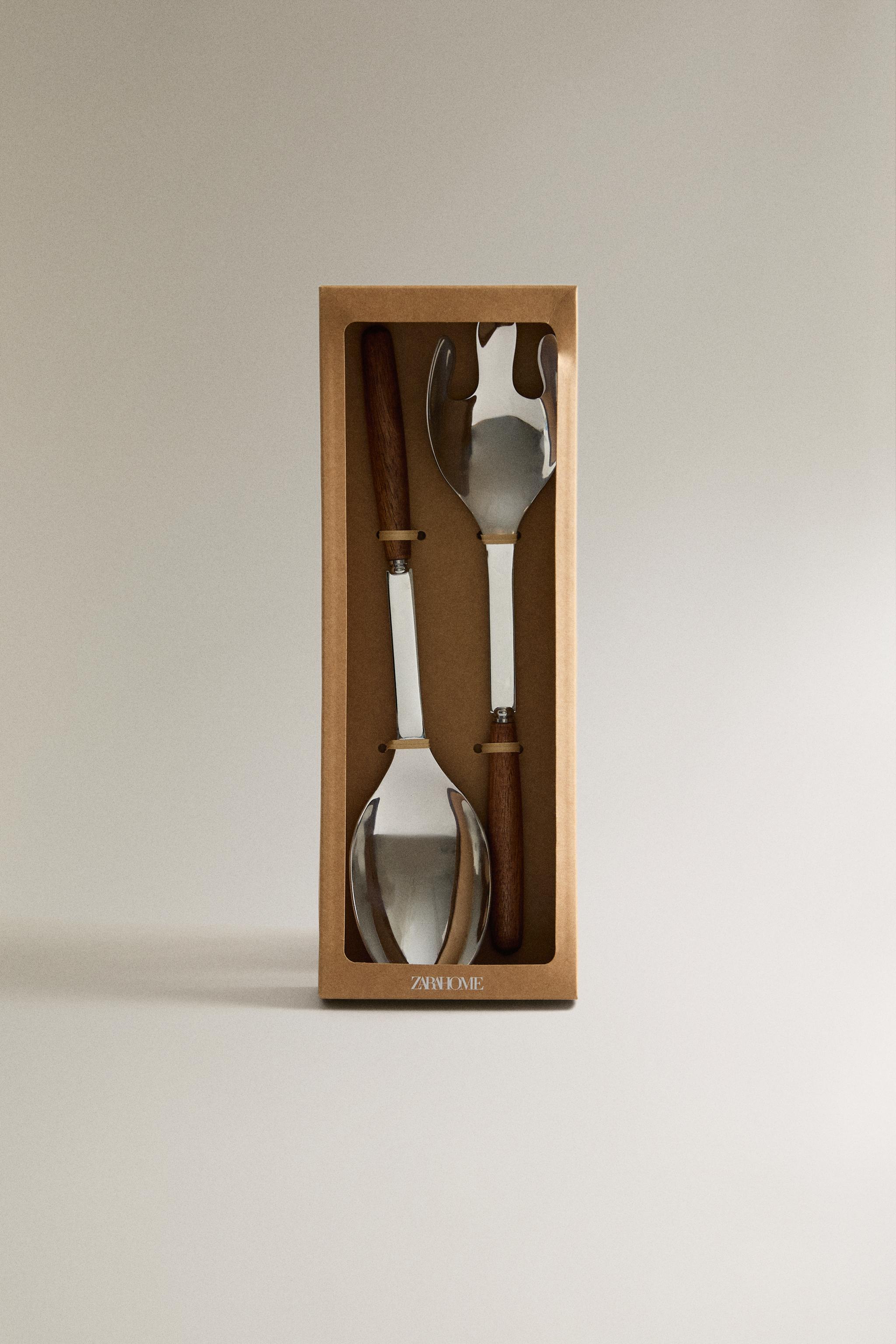 WOODEN SALAD SERVING SET (SET OF 2) - Light beige | ZARA Canada